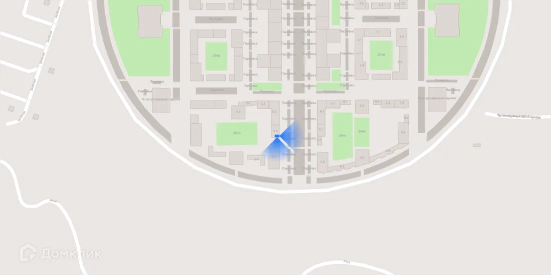 Планировка 2-комнатной квартиры 46.7 м² в ЖК Зелёный парк, г. Москва — фото 3