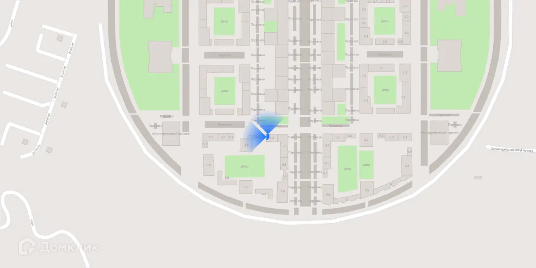 Планировка 3-комнатной квартиры 65.3 м² в ЖК Зелёный парк, г. Москва — фото 3