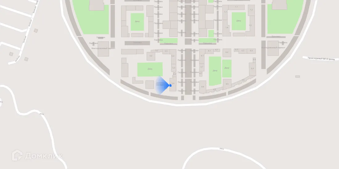 Планировка 2-комнатной квартиры 52 м² в ЖК Зелёный парк, г. Москва — фото 3