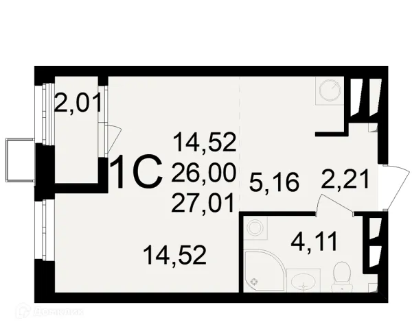 Планировка 1 комн. в ЖК Макроквартал "Свобода"