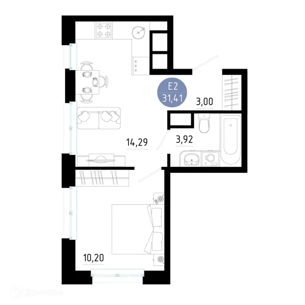 Планировка 1 комн. в Живи