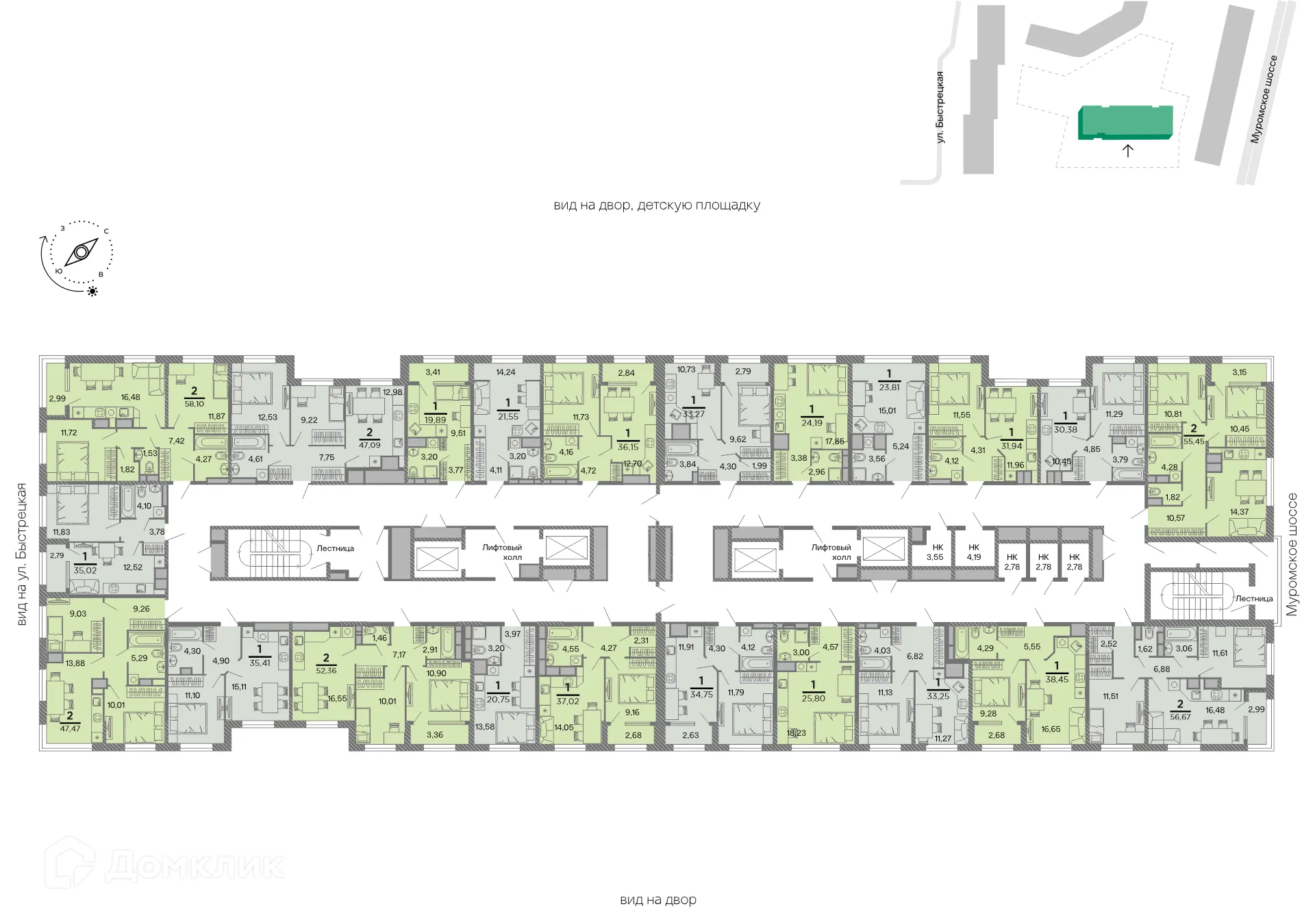 Планировка 1-комнатной квартиры 33.25 м² в Кипарис (Дом на Быстрецкой), г. Рязань — фото 2
