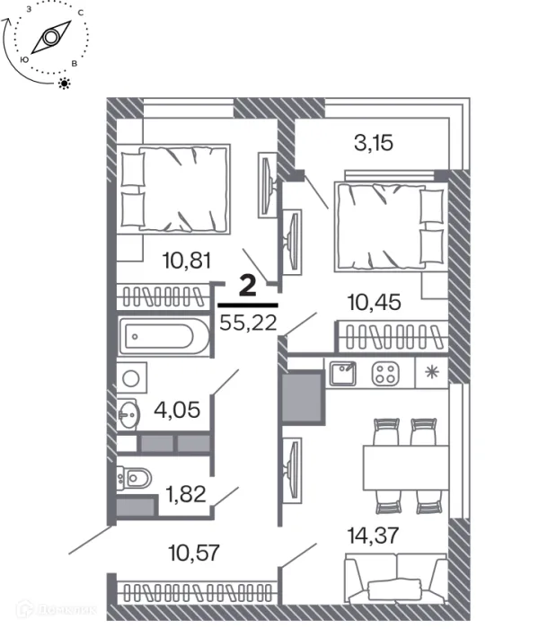 Квартира в Кипарис (Дом на Быстрецкой)