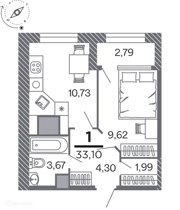 Квартира в Кипарис (Дом на Быстрецкой)