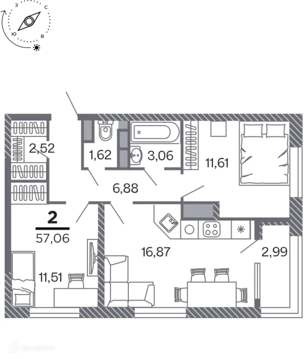 Квартира в Кипарис (Дом на Быстрецкой)