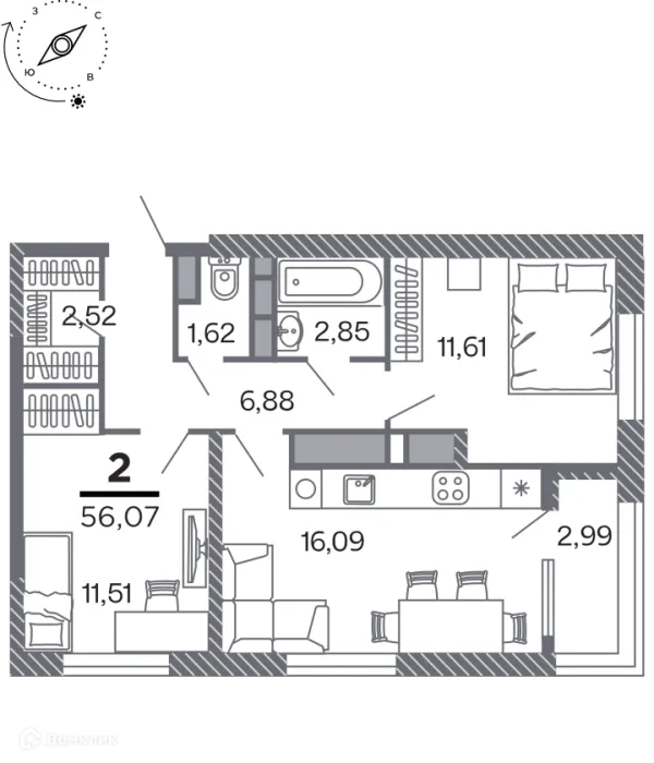 Квартира в Кипарис (Дом на Быстрецкой)