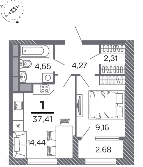 Квартира в Кипарис (Дом на Быстрецкой)
