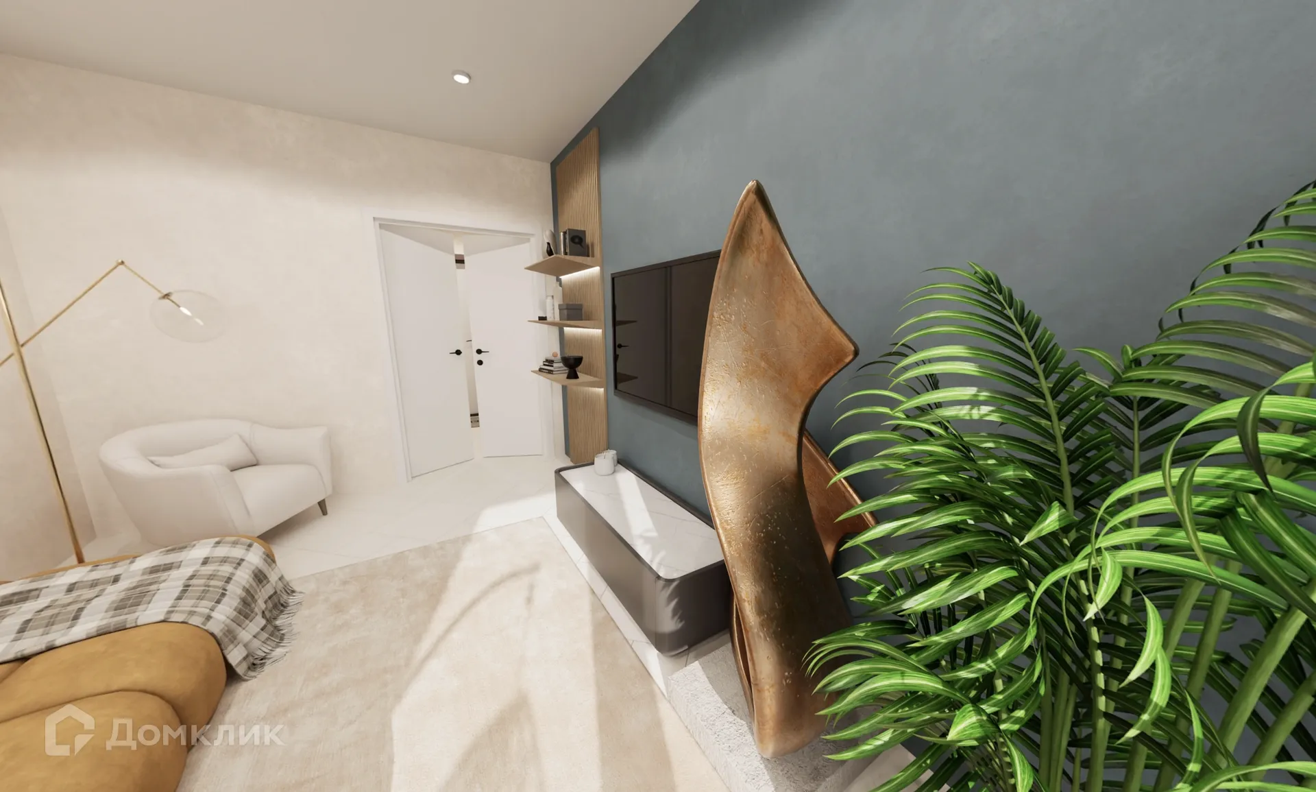 Планировка 1-комнатной квартиры 44.67 м² в «Сердце столицы», г. Майкоп — фото 8