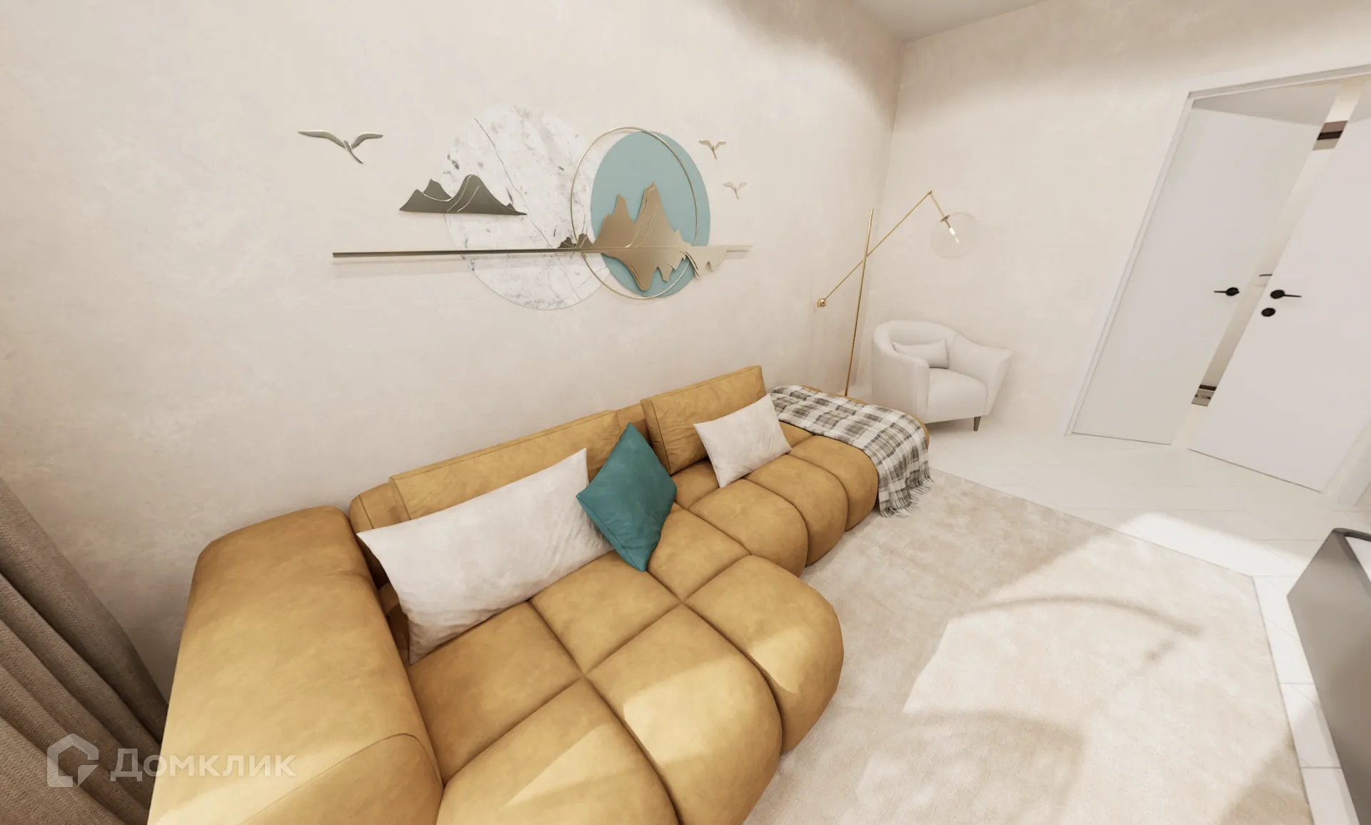 Планировка 1-комнатной квартиры 44.67 м² в «Сердце столицы», г. Майкоп — фото 9