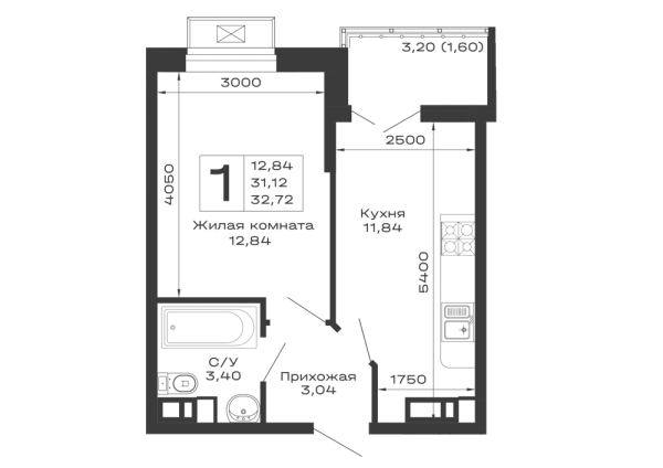 1 комн. в ЖК Долина