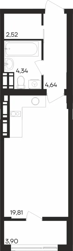 Планировка Студия в ЖК Северное Сияние