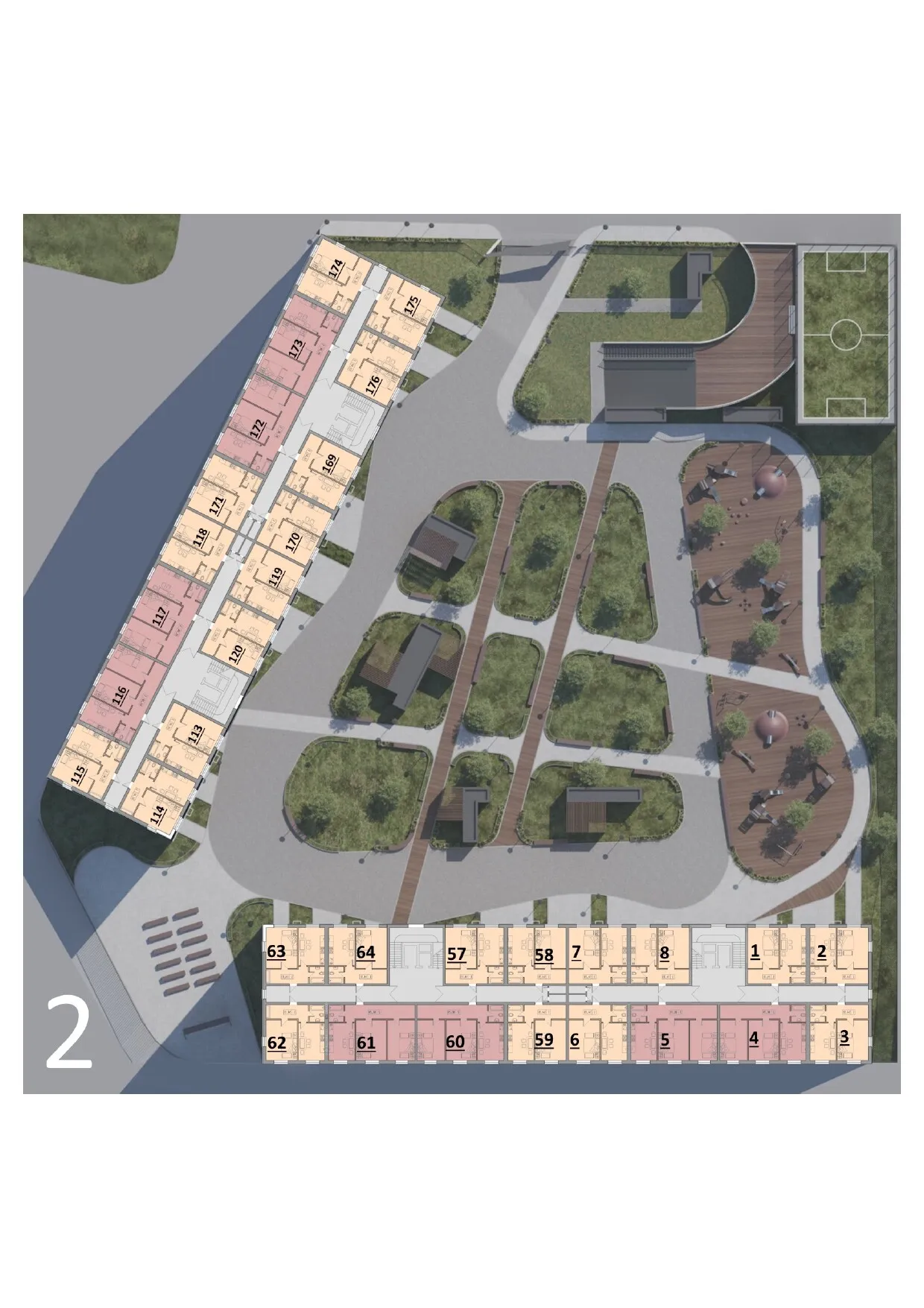 Планировка 1-комнатной квартиры 54.3 м² в ЖК Парус 3, г. Владикавказ — фото 2