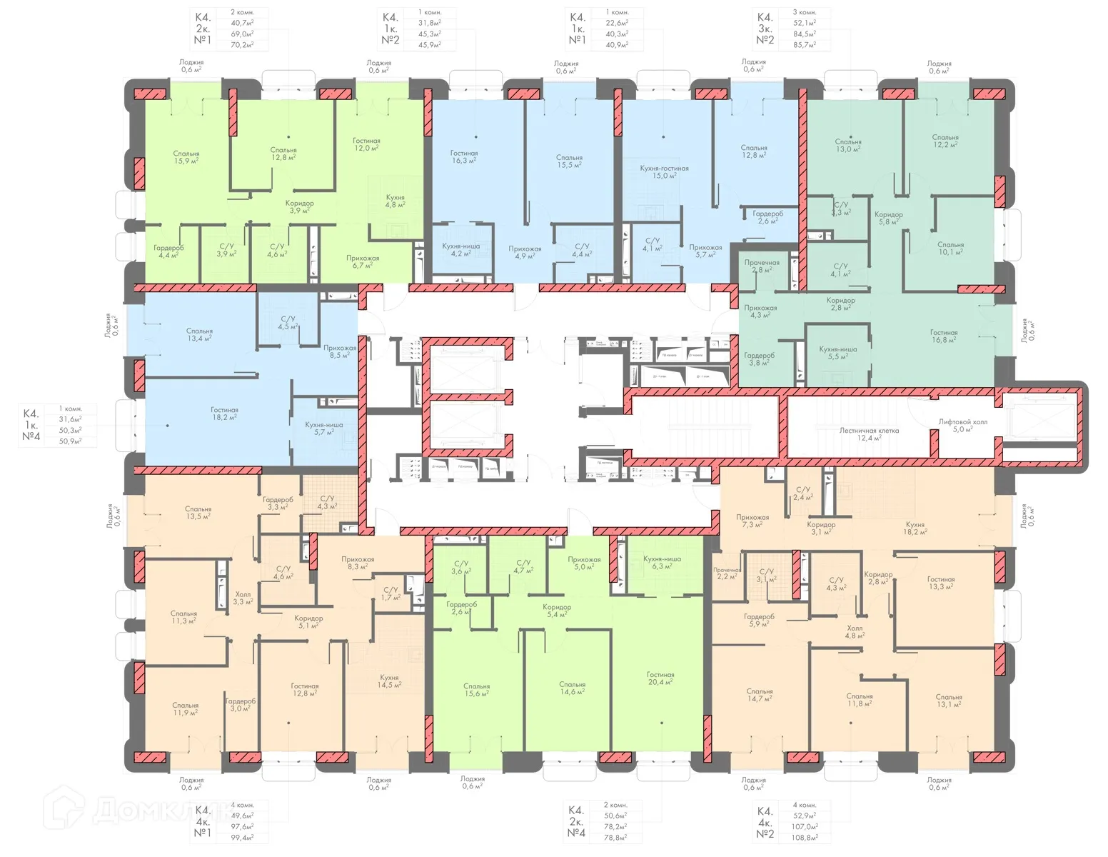 Планировка 2-комнатной квартиры 78.8 м² в Произведение, г. Владикавказ — фото 2