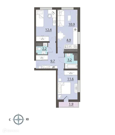 Фото квартиры в ЖК Хрустальные ключи