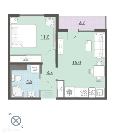 Фото квартиры в ЖК Меридиан