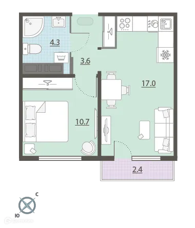 Фото квартиры в ЖК Меридиан