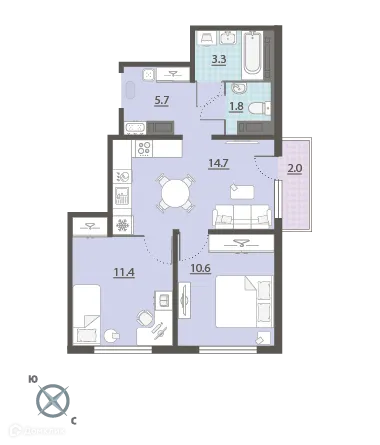 Фото квартиры в ЖК Меридиан