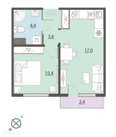 Фото квартиры в ЖК Меридиан