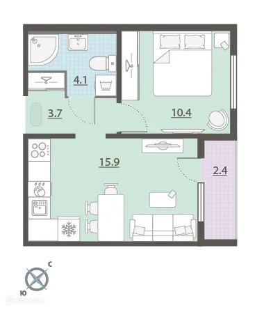 Фото квартиры в ЖК Меридиан