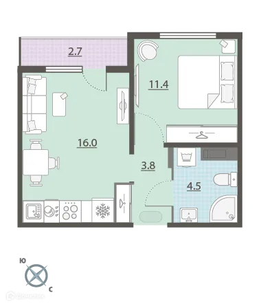 Фото квартиры в ЖК Меридиан