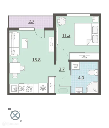 Фото квартиры в ЖК Меридиан