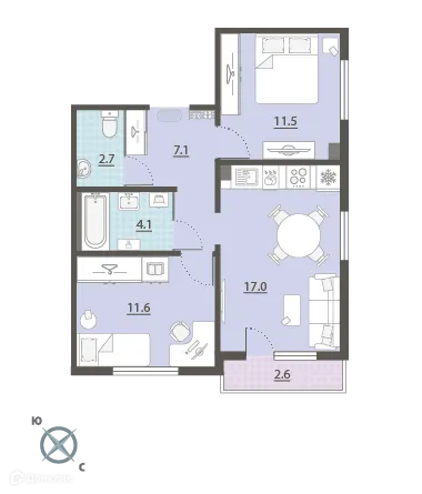 Фото квартиры в ЖК Меридиан