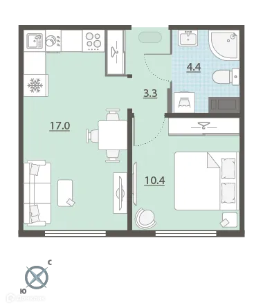 Фото квартиры в ЖК Меридиан