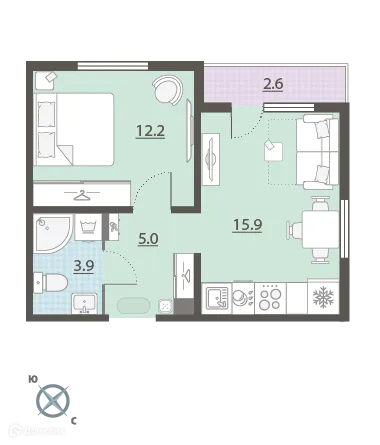 Фото квартиры в ЖК Меридиан