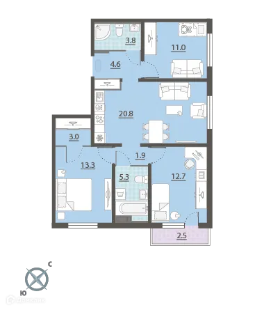 Фото квартиры в ЖК Меридиан