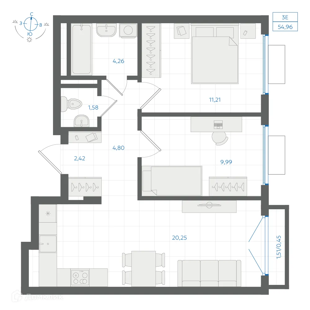Фото квартиры в ЖК Центральный Парк