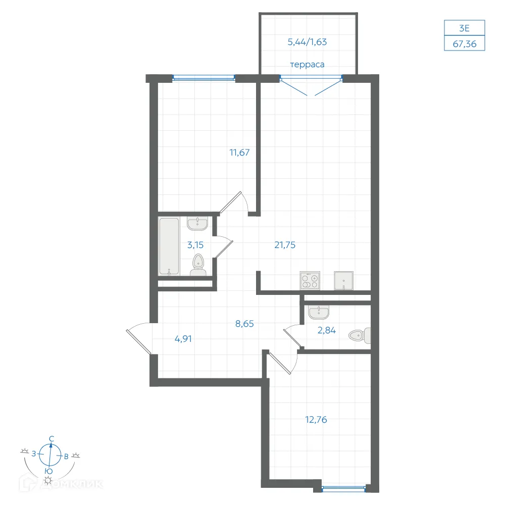Фото квартиры в ЖК Центральный Парк