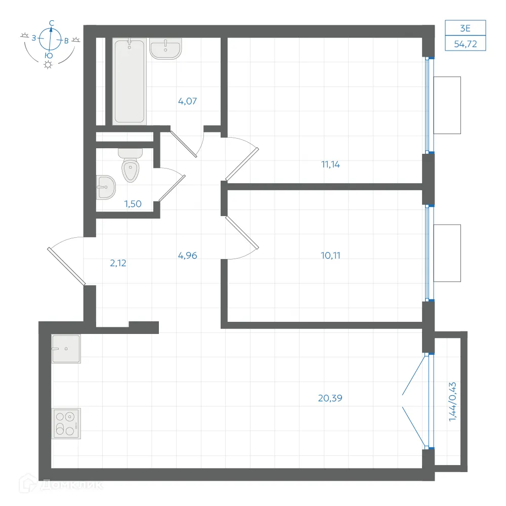 Фото квартиры в ЖК Центральный Парк