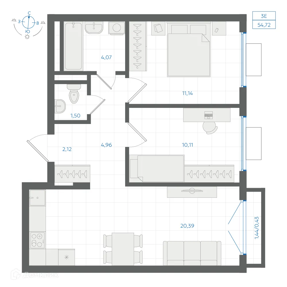 Фото квартиры в ЖК Центральный Парк