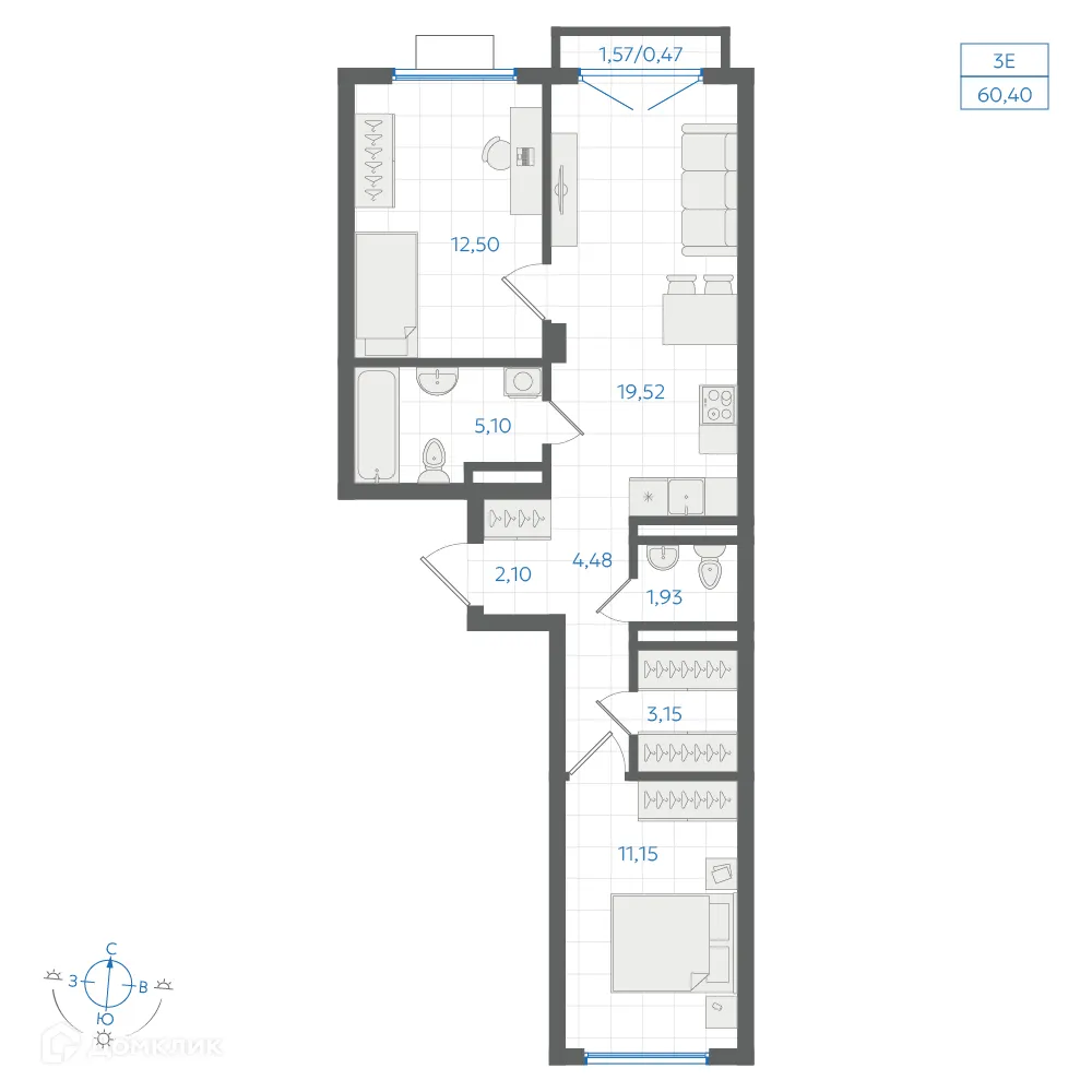Фото квартиры в ЖК Центральный Парк