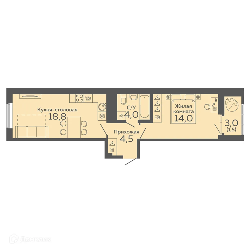 Фото квартиры в ЖК Новокольцовский