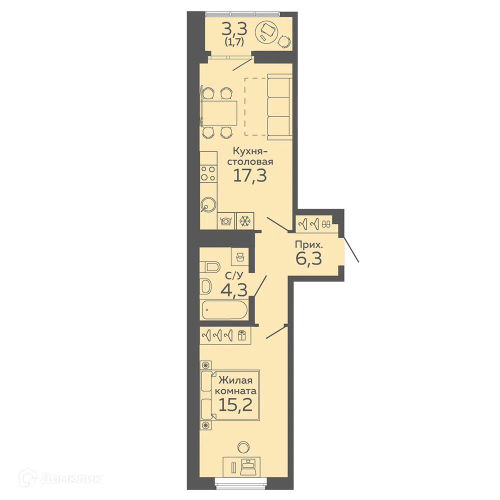 Фото квартиры в ЖК Новокольцовский