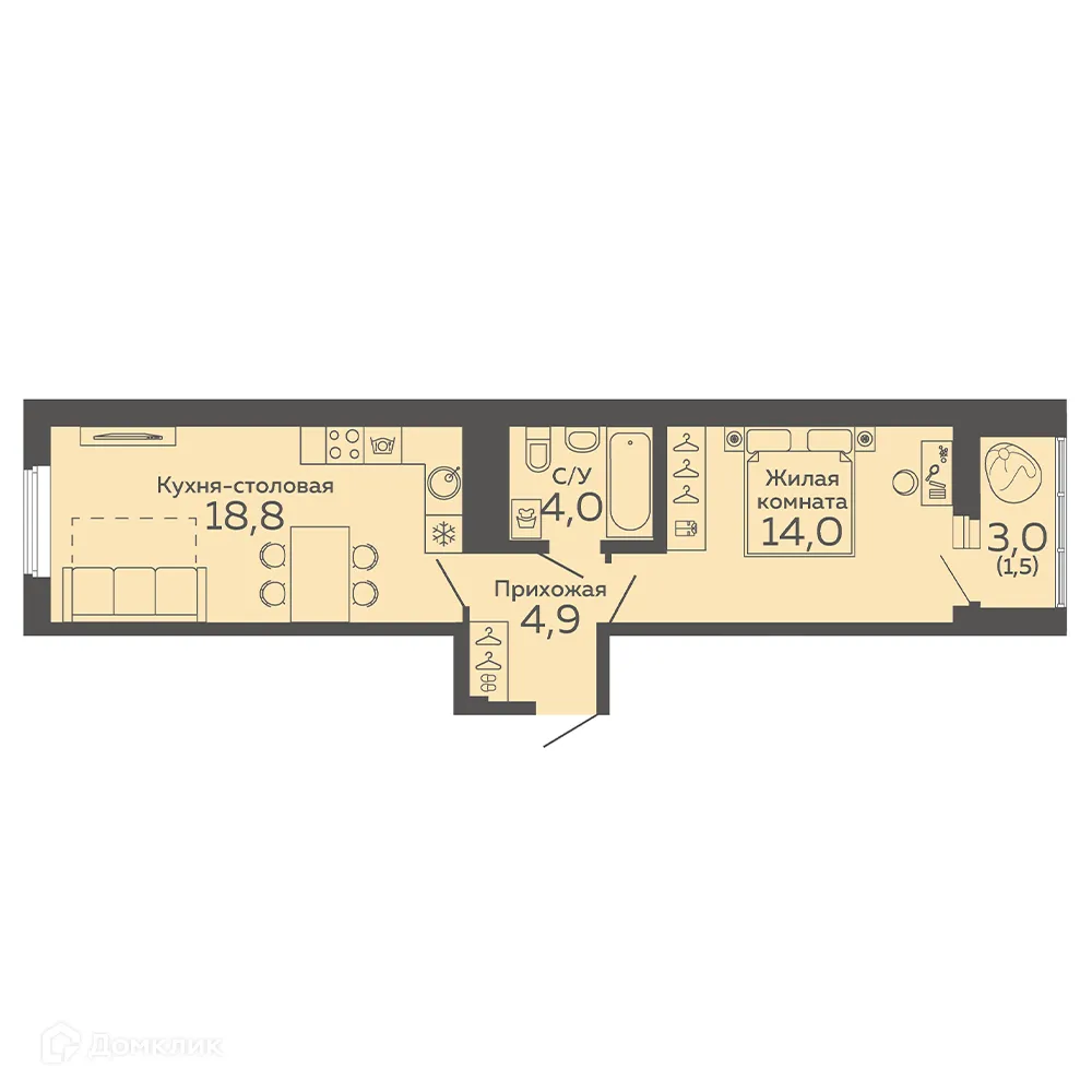 Фото квартиры в ЖК Новокольцовский