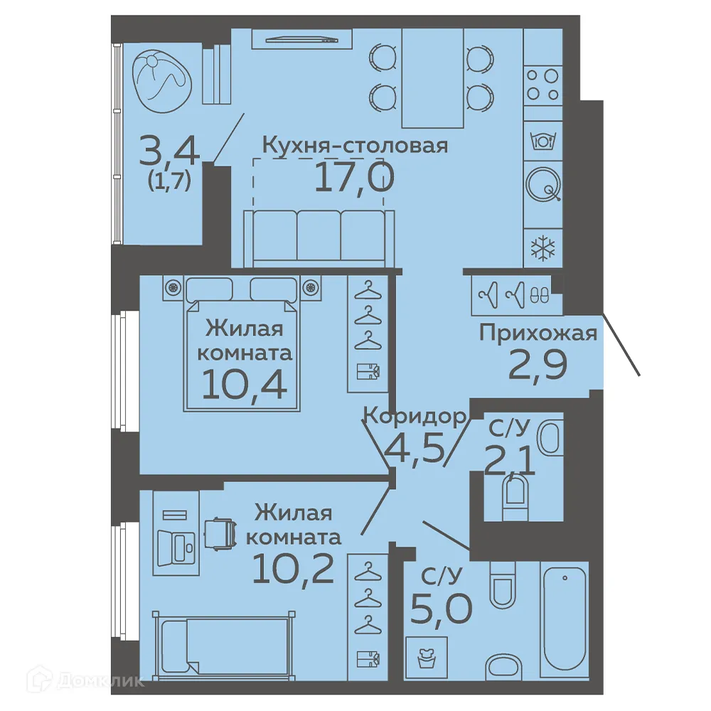 Фото квартиры в ЖК Новокольцовский