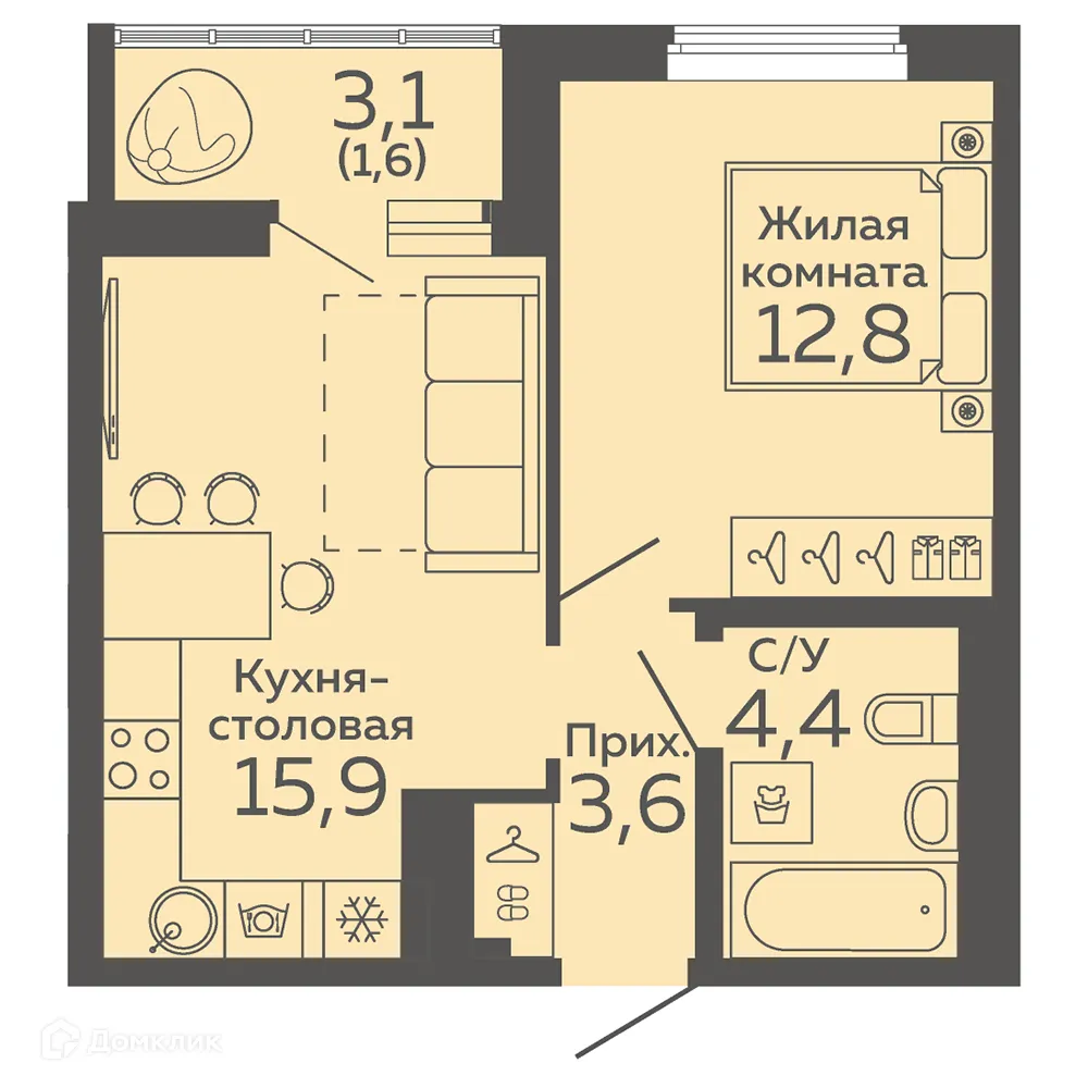 Фото квартиры в ЖК Новокольцовский