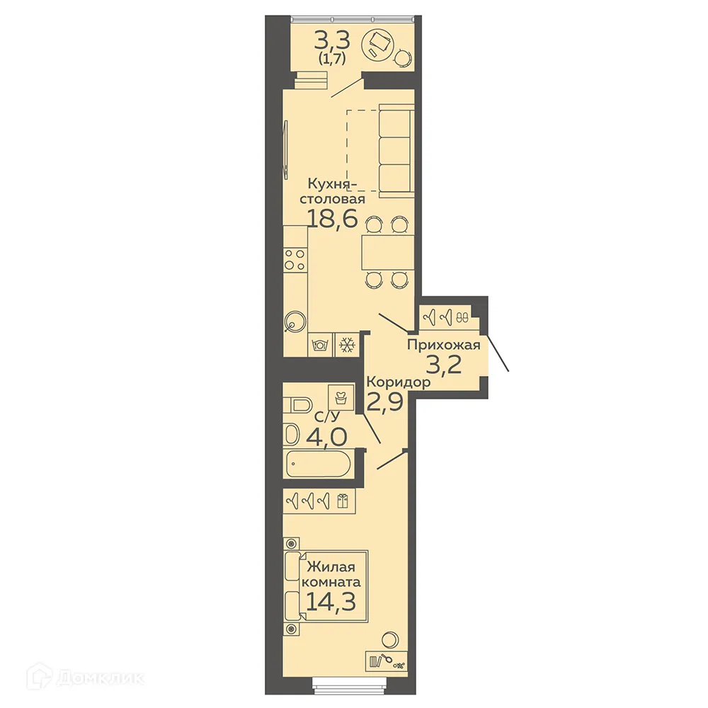 Фото квартиры в ЖК Новокольцовский