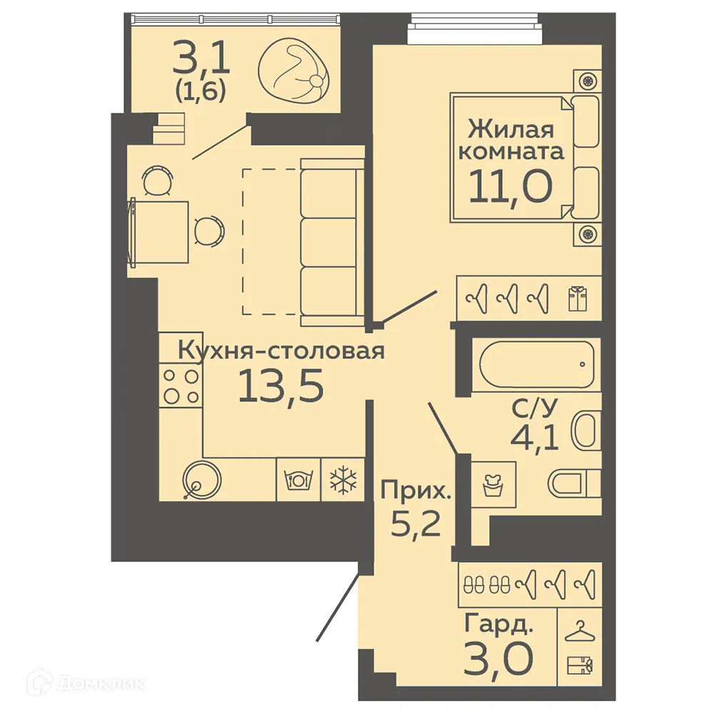 Фото квартиры в ЖК Новокольцовский