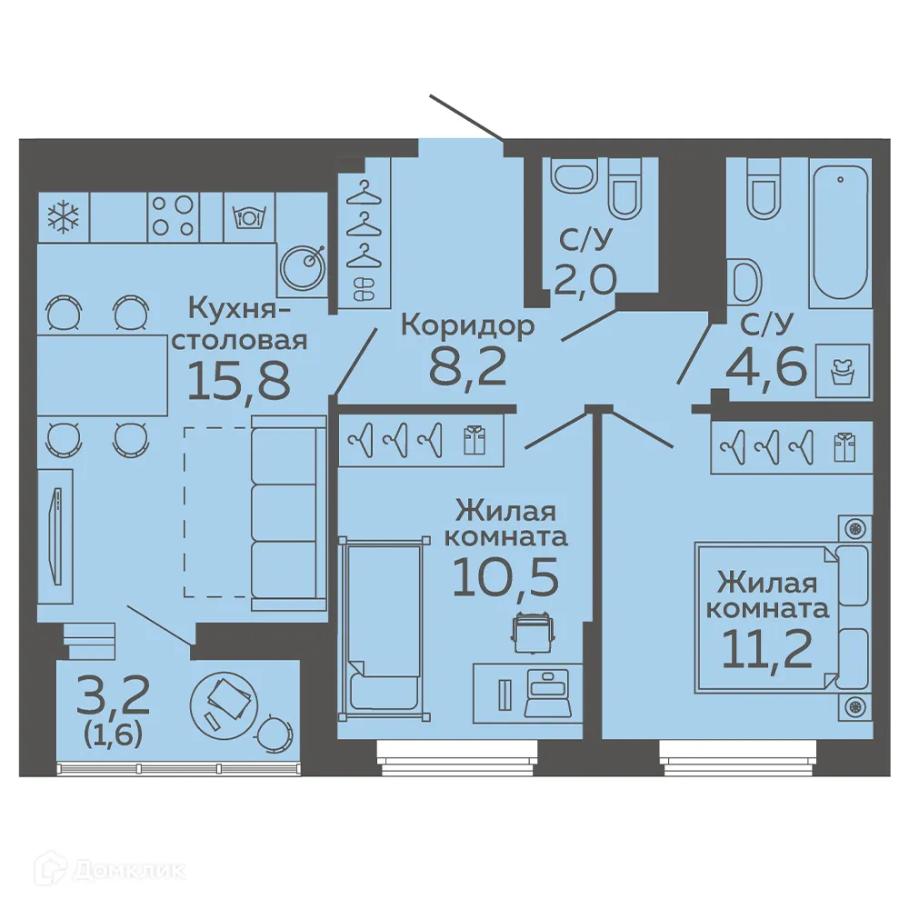Фото квартиры в ЖК Новокольцовский