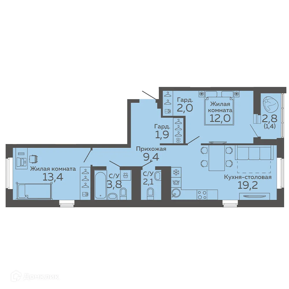 Фото квартиры в ЖК Новокольцовский