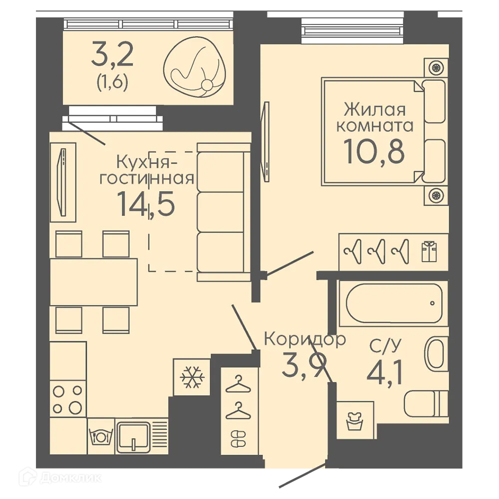 Фото квартиры в ЖК Новокольцовский