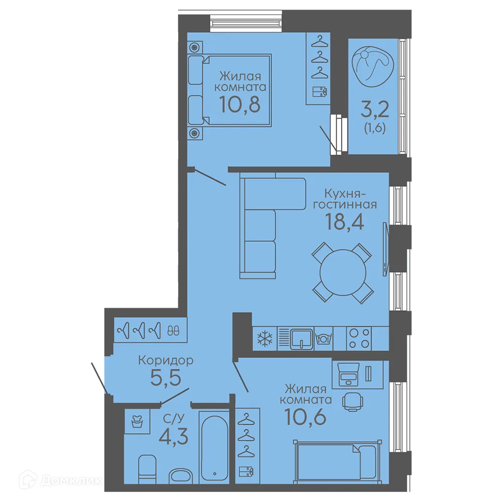 Фото квартиры в ЖК Новокольцовский