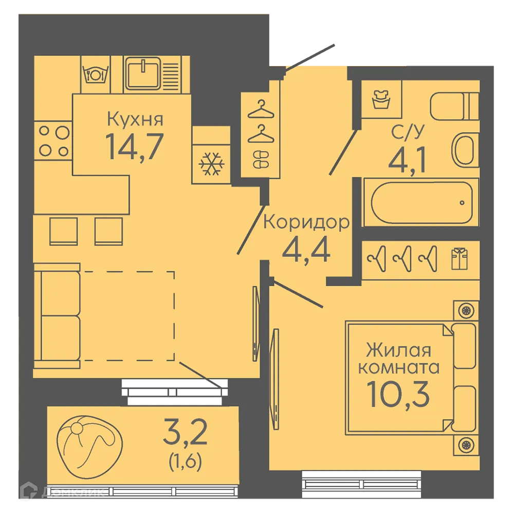 Фото квартиры в ЖК Новокольцовский