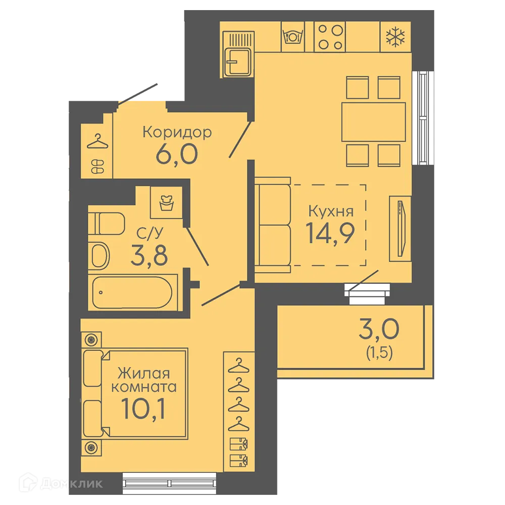 Фото квартиры в ЖК Новокольцовский