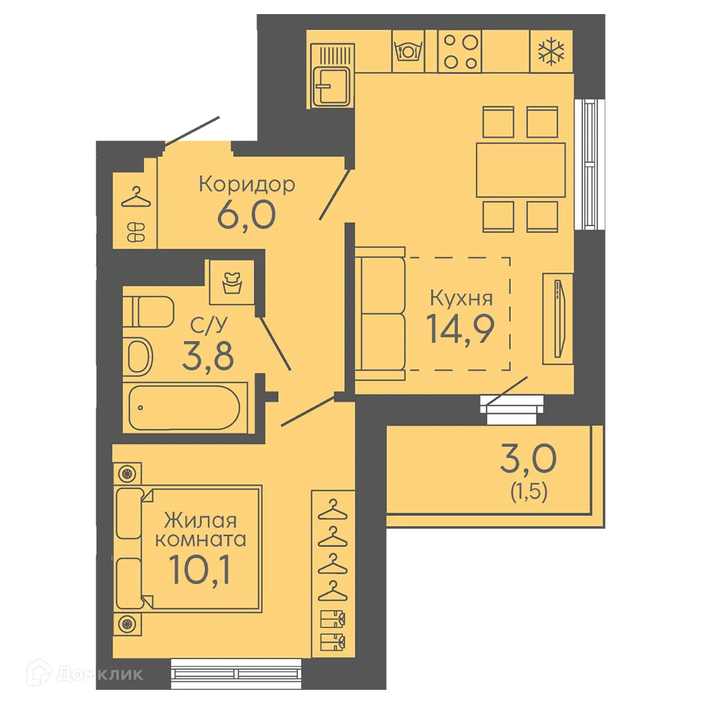 Фото квартиры в ЖК Новокольцовский