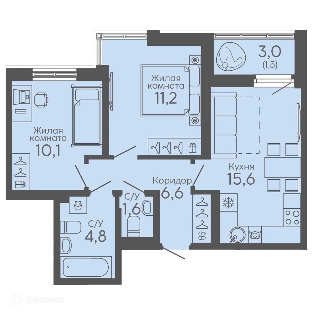 Фото квартиры в ЖК Новокольцовский