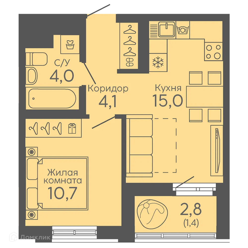 Фото квартиры в ЖК Новокольцовский